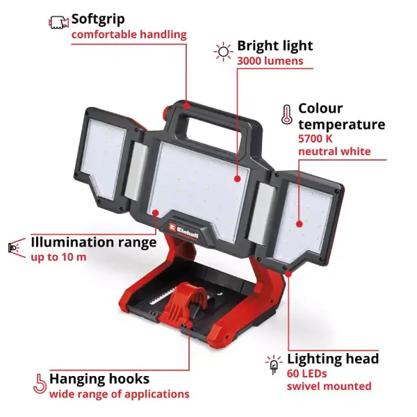 Akumulatorska Lampa TP-CL 18/3000 Li - Solo Einhell - Slika 2
