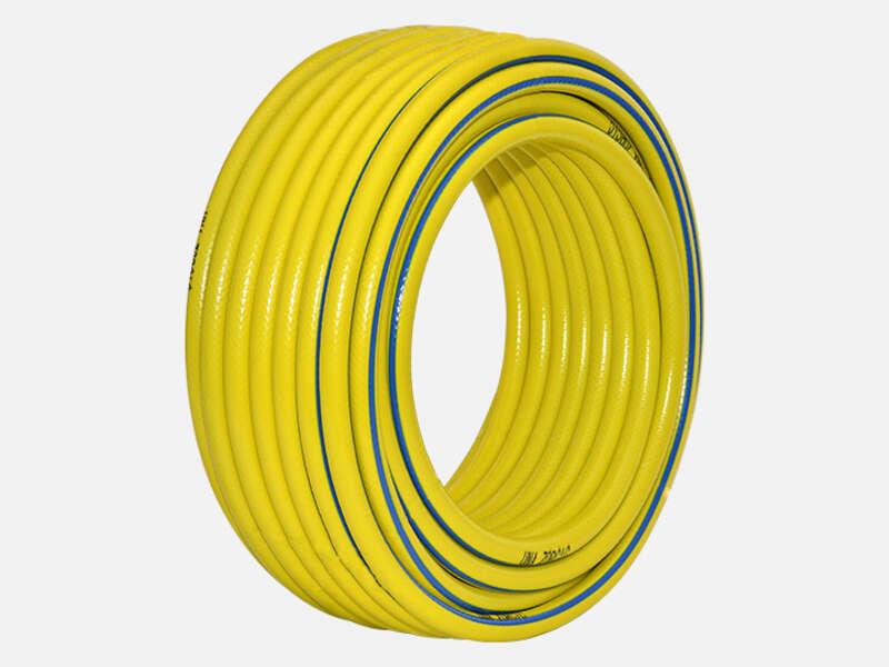 Baštensko crevo troslojno sa armaturom žuto sa plavom linijom 3/4 incha 18mm 7 bara - Slika 1