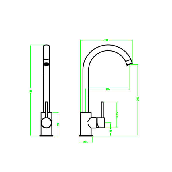 Baterija za sudoperu stojeća KITCHEN 303 - Slika 4