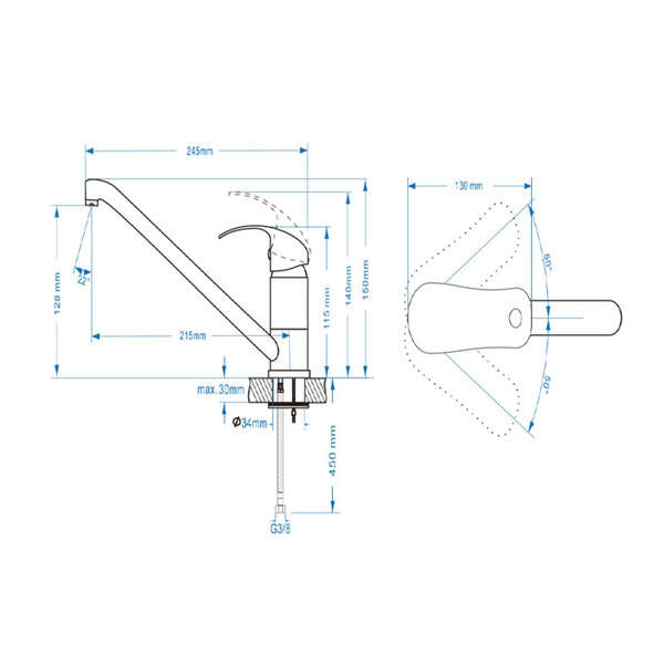 Baterija za sudoperu stojeća KONGO 001 - Slika 3