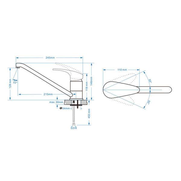 Baterija za sudoperu stojeća MISISIPI 001 - Slika 3