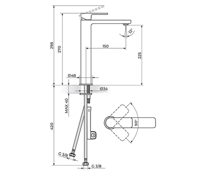 Baterija za lavabo 230109G - Slika 2
