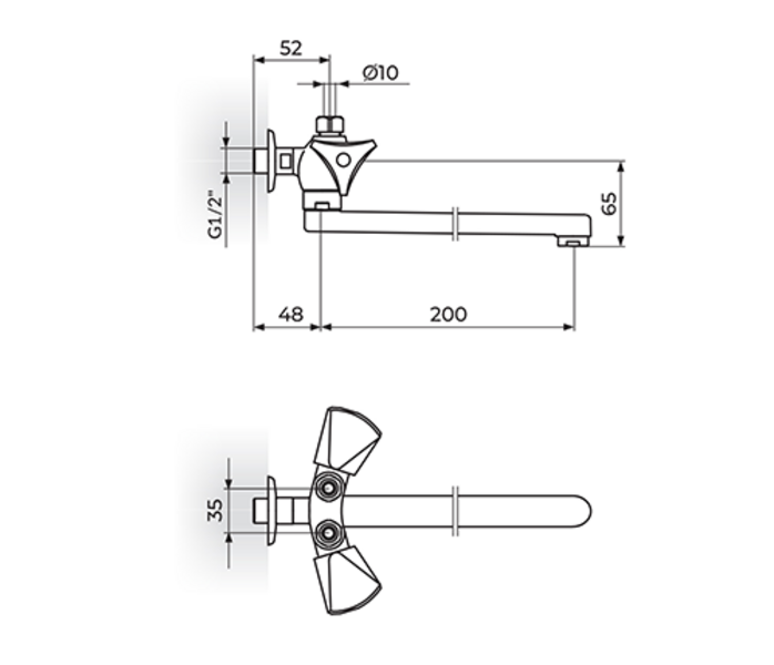 Baterija za protočni bojler izliv 200mm KLASIK K09201 - Slika 2