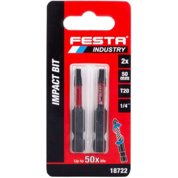Bitovi produženi T20 - 50mm 2kom. FESTA INDUSTRY - Slika 3