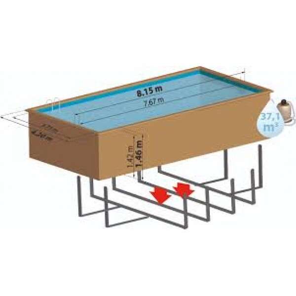 Pravougaoni bazen 8,15 x 4,20 x 1,46m Braga set - Slika 6