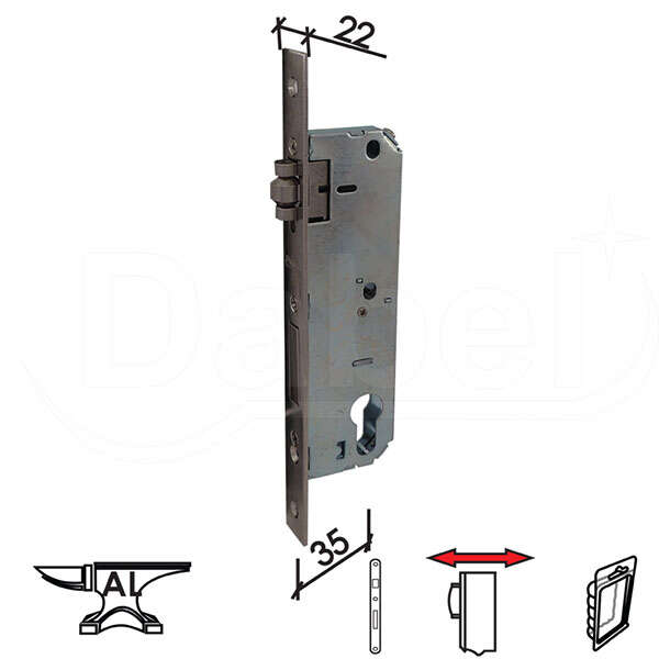 Brava za alu vrata sa prihvatnikom B2026 R NIKL 35/-/22/ DBP1 - Slika 1
