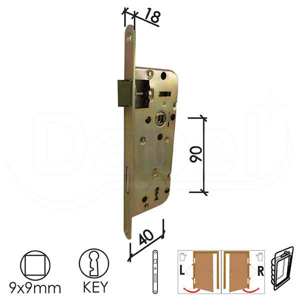 Brava za drvena vrata B2005 K ZNŽ 40/90/18/9 1KLJ DBP1 - Slika 1