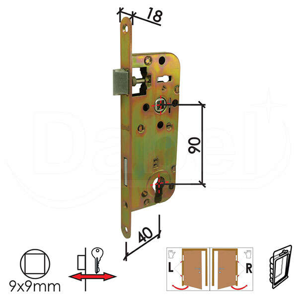 Brava za drvena vrata sa prihvatnikom B2005 C ZNŽ 40/90/18/9 - Slika 1
