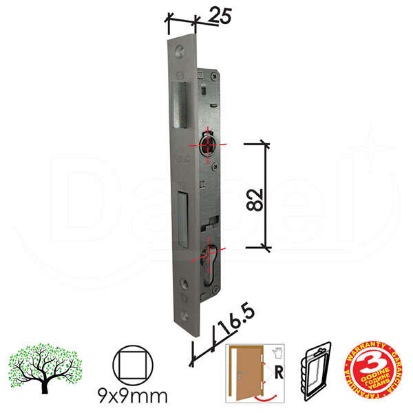 Brava za metalna vrata B2033 C SILVER 16.5/82/25/9 DESNA DBP1 - Slika 1