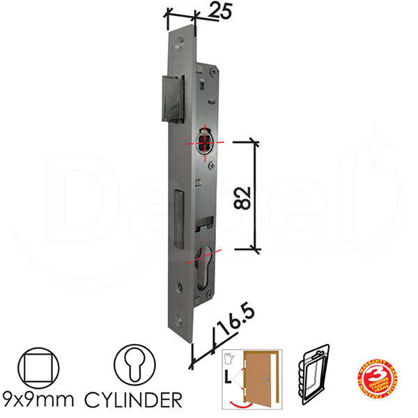 Brava za metalna vrata B2033 C SILVER 16.5/82/25/9 LEVA DBP1 - Slika 1
