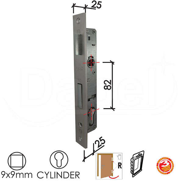 Brava za metalna vrata B2033 C SILVER 25/82/25/9 DESNA DBP1 - Slika 1