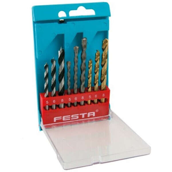 Burgije za drvo, metal i zidove 9kom. FESTA - Slika 2