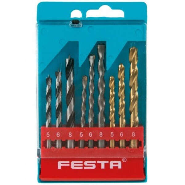 Burgije za drvo, metal i zidove 9kom. FESTA - Slika 1