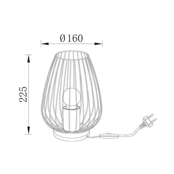 Dekorativna stona svetiljka crna 1H-1xE27 - Slika 4