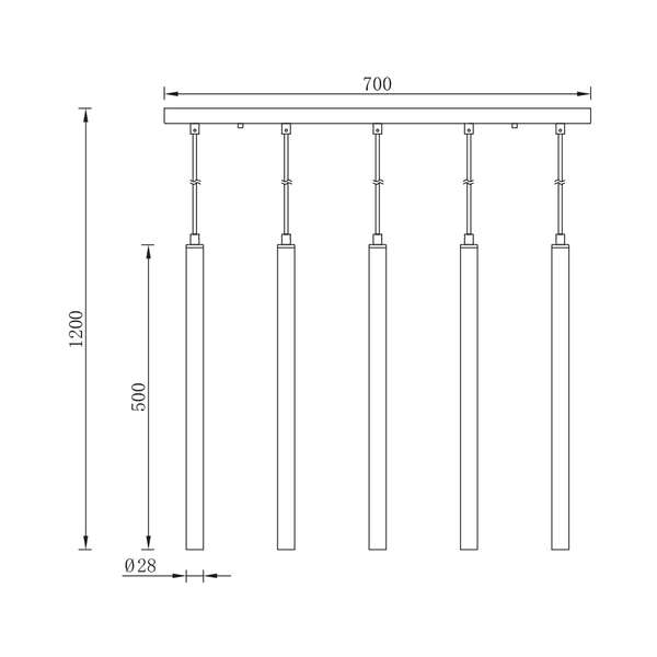 Dekorativna svetiljka crna 1H-5xG9 - Slika 3