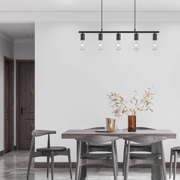 Dekorativna svetiljka crna 5H-5xE27 - Slika 2