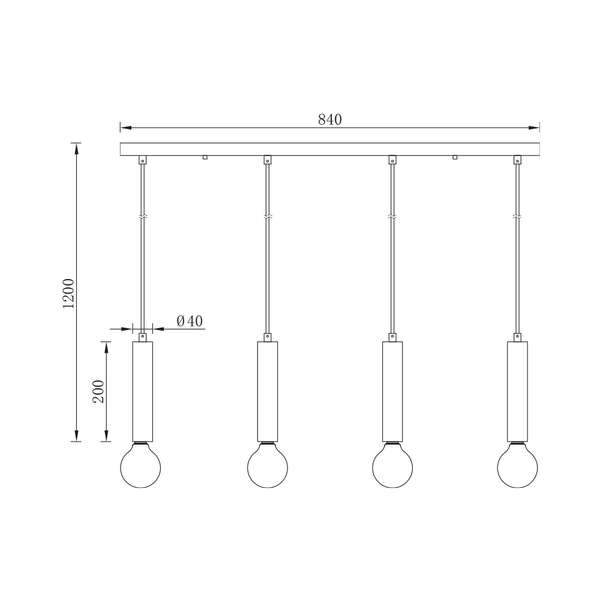 Dekorativna svetiljka zlatna 4H-1xE27 - Slika 4