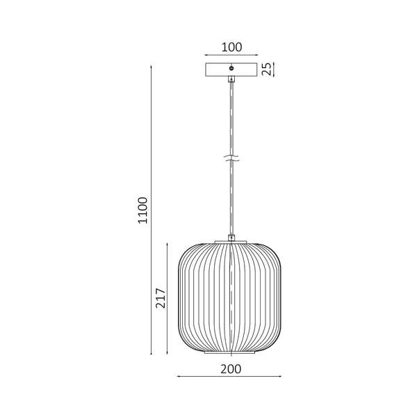 Dekorativna visilica, crna 1H-1xE27 - Slika 3