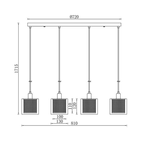 Dekorativna visilica 4H-4xE14 - Slika 3
