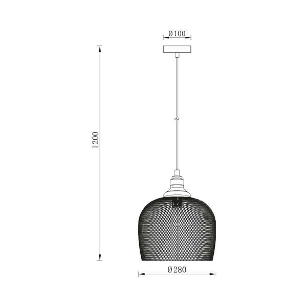 Dekorativna visilica crna 1H-1xE27 - Slika 3