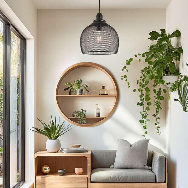 Dekorativna visilica crna 1H-1xE27 - Slika 2