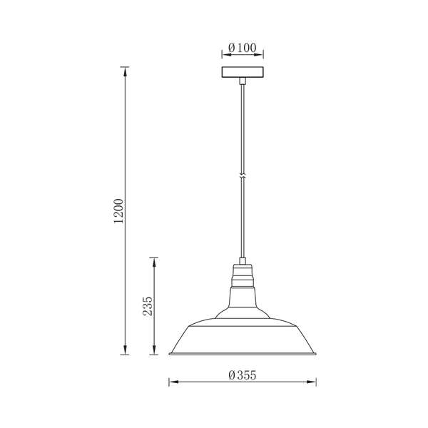 Dekorativna visilica crna 1H-1xE27 - Slika 4