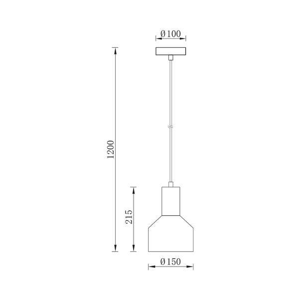 Dekorativna visilica crna 1H-1xE27 - Slika 4
