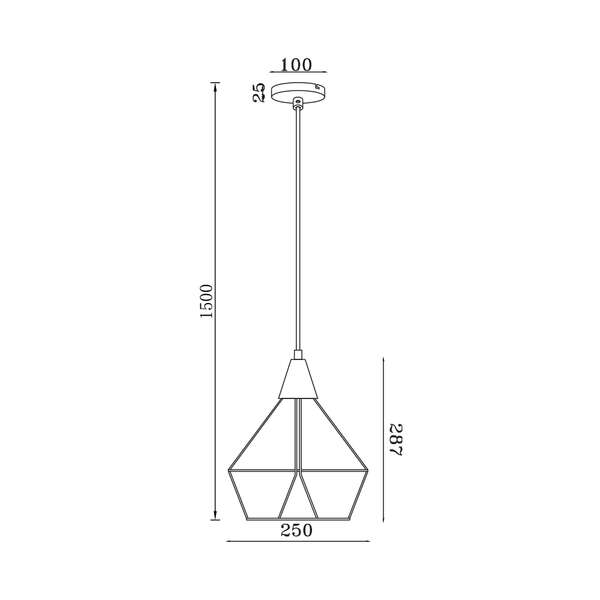 Dekorativna visilica crna 1H-1xE27 - Slika 4