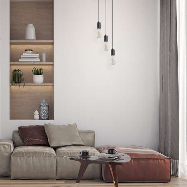 Dekorativna visilica crna 3H-3xE27 - Slika 2