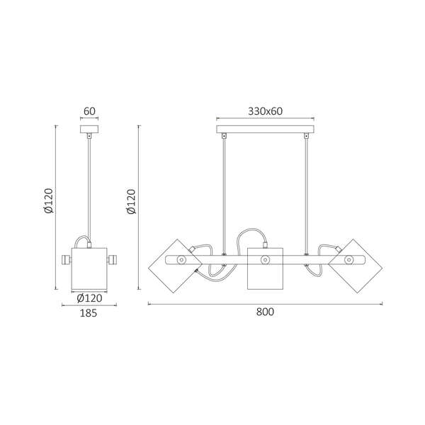 Dekorativna visilica drvo 3H-3xE27 - Slika 3