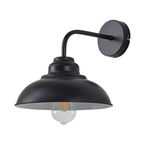 Dekorativna zidna svetiljka, crna 1H-1xE27 - Slika 2