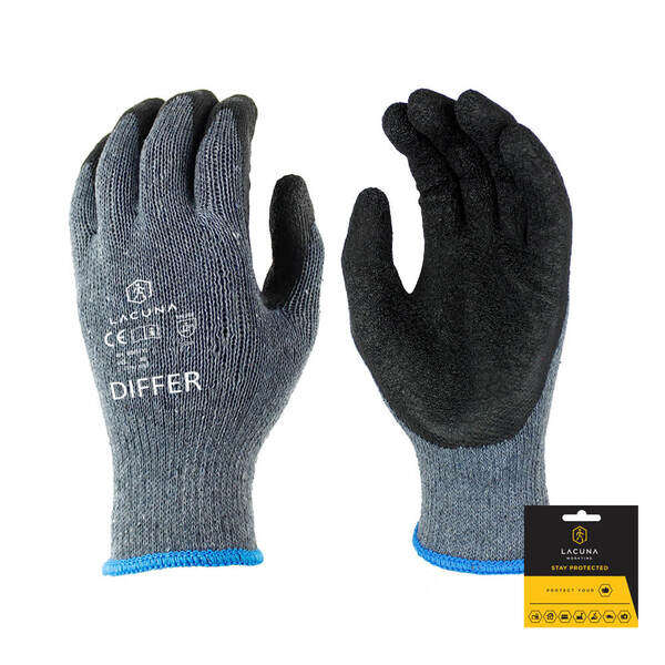 DIFFER Rukavica s lateks premazom siva vel. 10 - Slika 1