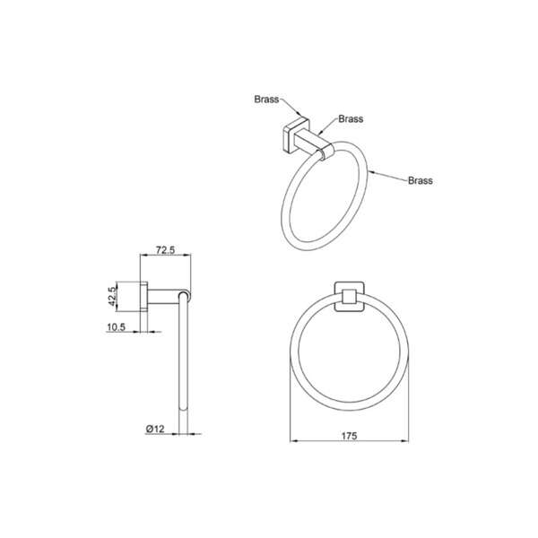 Držač peškira okrugli FANTASY LINNI - Slika 3