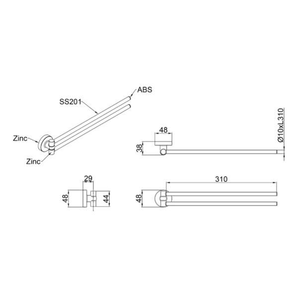 Držač peškira pokretni MODERN LINNI - Slika 4