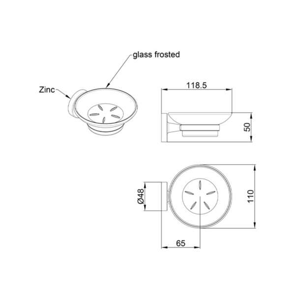 Držač sapuna stakleni MODERN LINNI - Slika 4