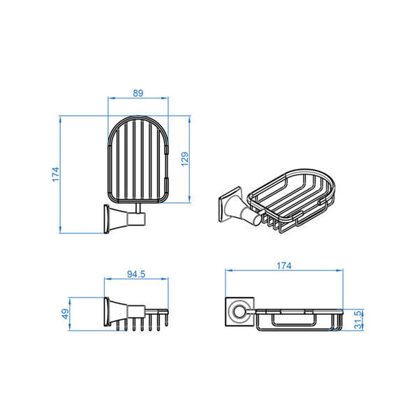 Držač sapuna žičani classic LINNI - Slika 3