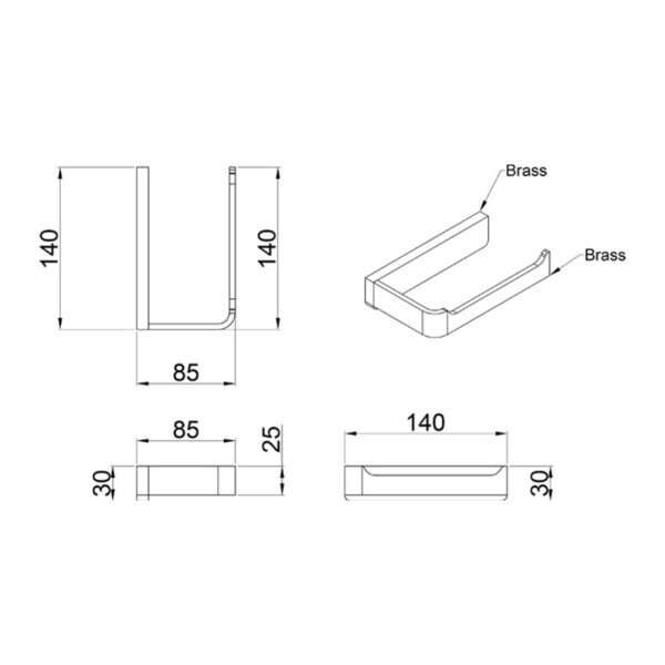 Držač za toalet papir ELEGANCE LINNI - Slika 3