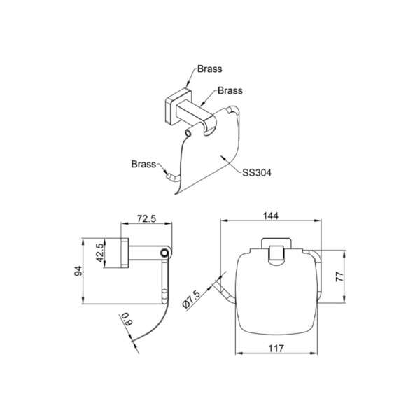 Držač za toalet papir FANTASY LINNI s poklopcem - Slika 3