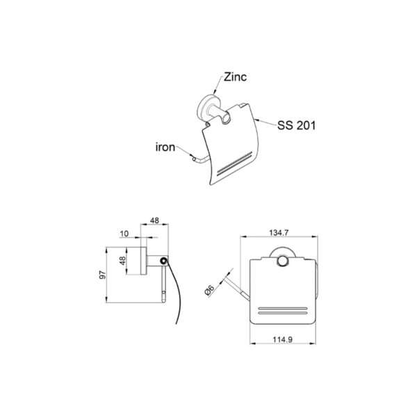 Držač za toalet papir s poklopcem MODERN LINNI - Slika 4