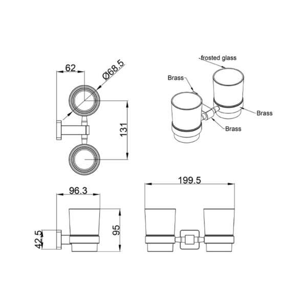 Držač čaše ze četkice dvodelni FANTASY LINNI - Slika 4