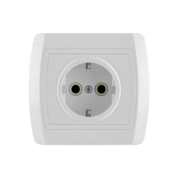 Dvopolna priključnica 16A/250V, 2P+E, EKO, plastika Status - Slika 1