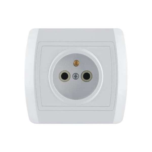 Dvopolna priključnica 16A/250V, 2P+E, francuski standard, plastika Status - Slika 1