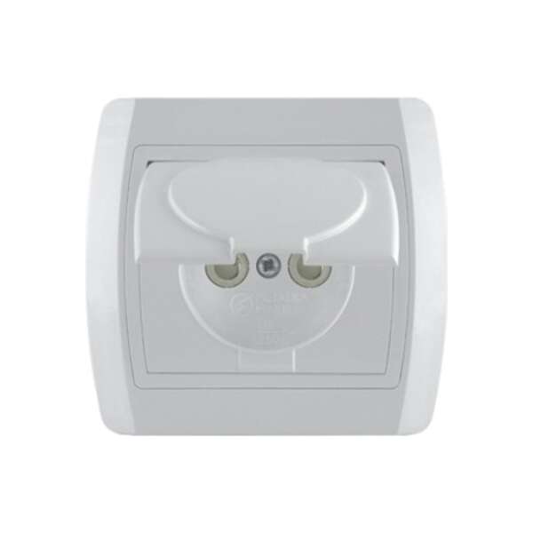 Dvopolna priključnica 16A/250V, 2P+E, sa poklopcem i zaštitom od dodira , francuski standard, plastika Status - Slika 1