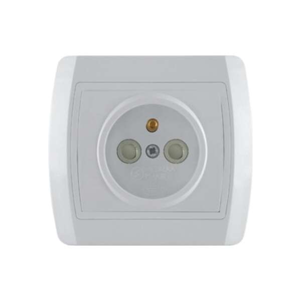 Dvopolna priključnica 16A/250V, 2P+E, zaštita od dodira, francuski standard, plastika Status - Slika 1