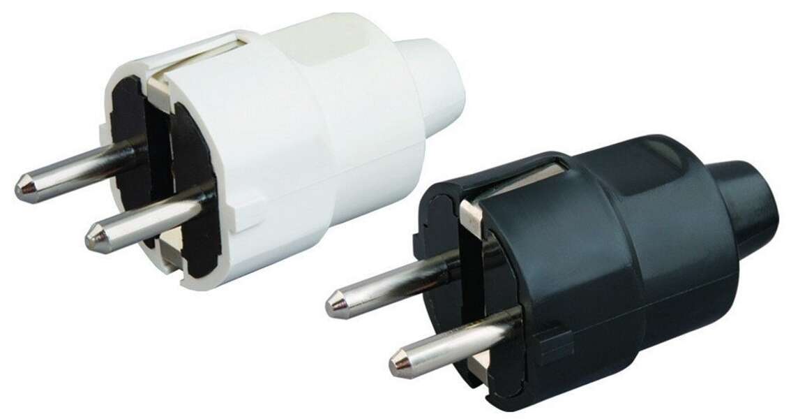 Dvopolni utikač mali beli Tehnoelektro - Slika 1