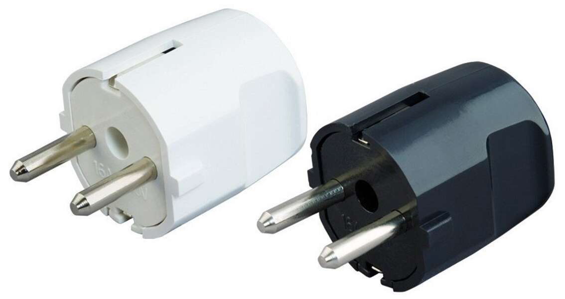 Dvopolni utikač ugaoni "L" beli Tehnoelektro - Slika 1