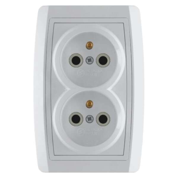 Dvostruka priključnica 16A/250V, 2P+E, francuski standard, plastika Status - Slika 1