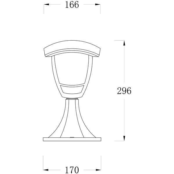 Fenjer stubna lampa Aria 29cm 1xE27 Crna IP44 - Slika 2
