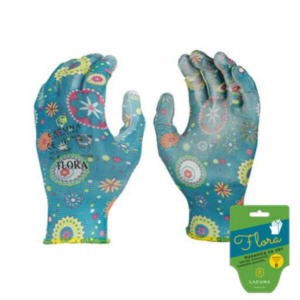 FLORA Vrtna rukavica  plava vel 8 - Slika 1