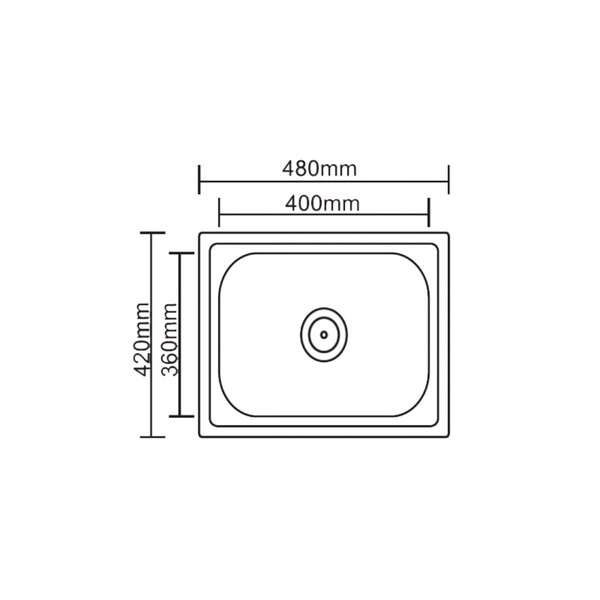Sudopera ICC inox 4640/4842 sa sifonom - Slika 2
